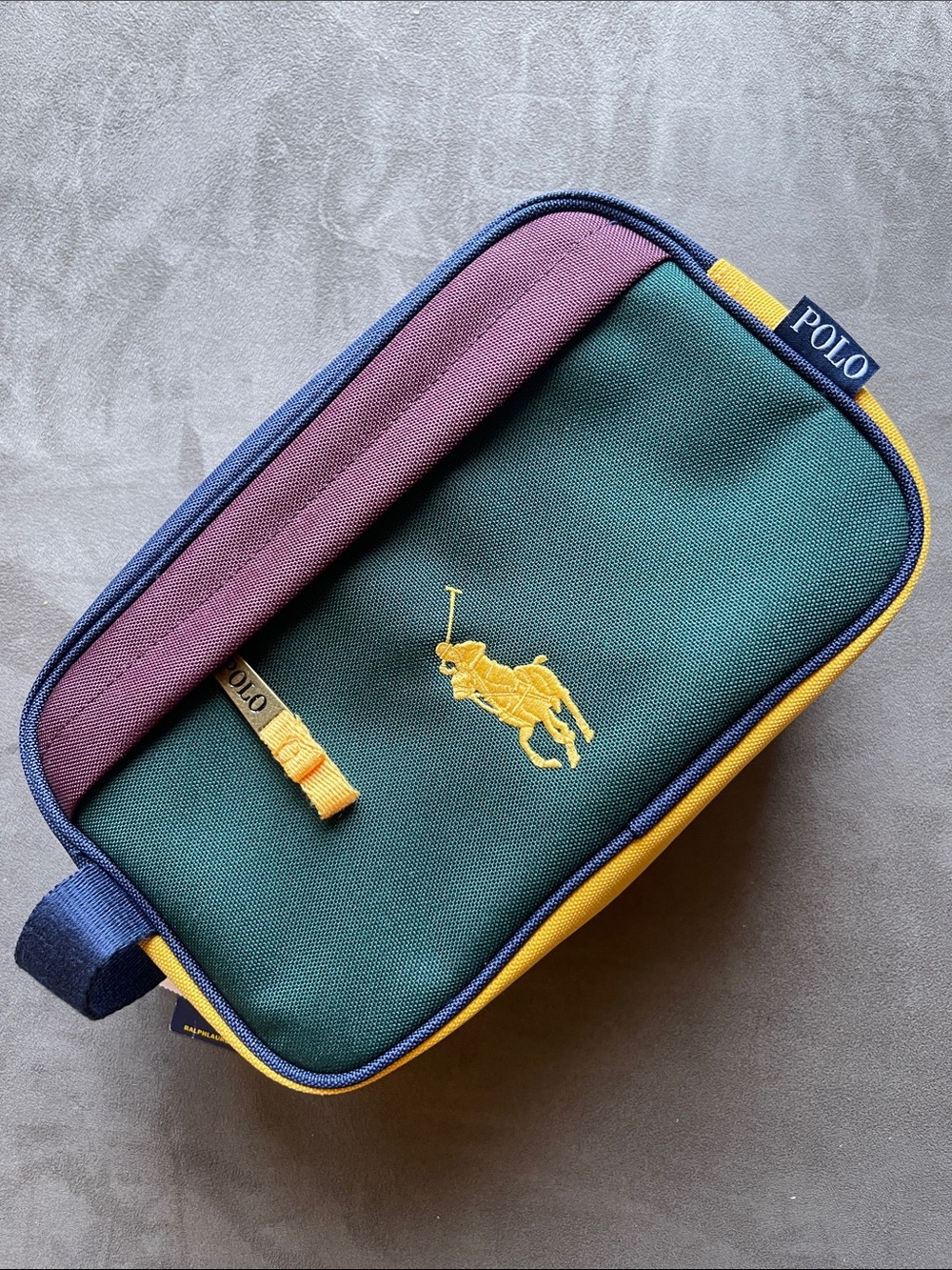Polo by Ralph Lauren Green and Yellow Toiletries Bag